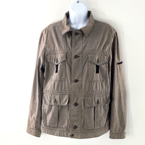 Banana Republic Women Utility Field Jacket Brown Cotton Unlined Lightweight Sz S - Picture 1 of 13